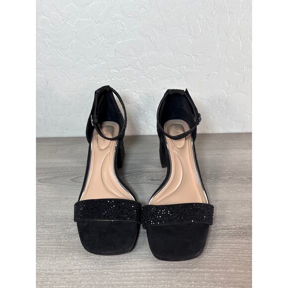 Kelly & Katie CAITAL Block Heels Women’s Black Rhinestone Sparkle Heels Sz 8.5 - Picture 4 of 7